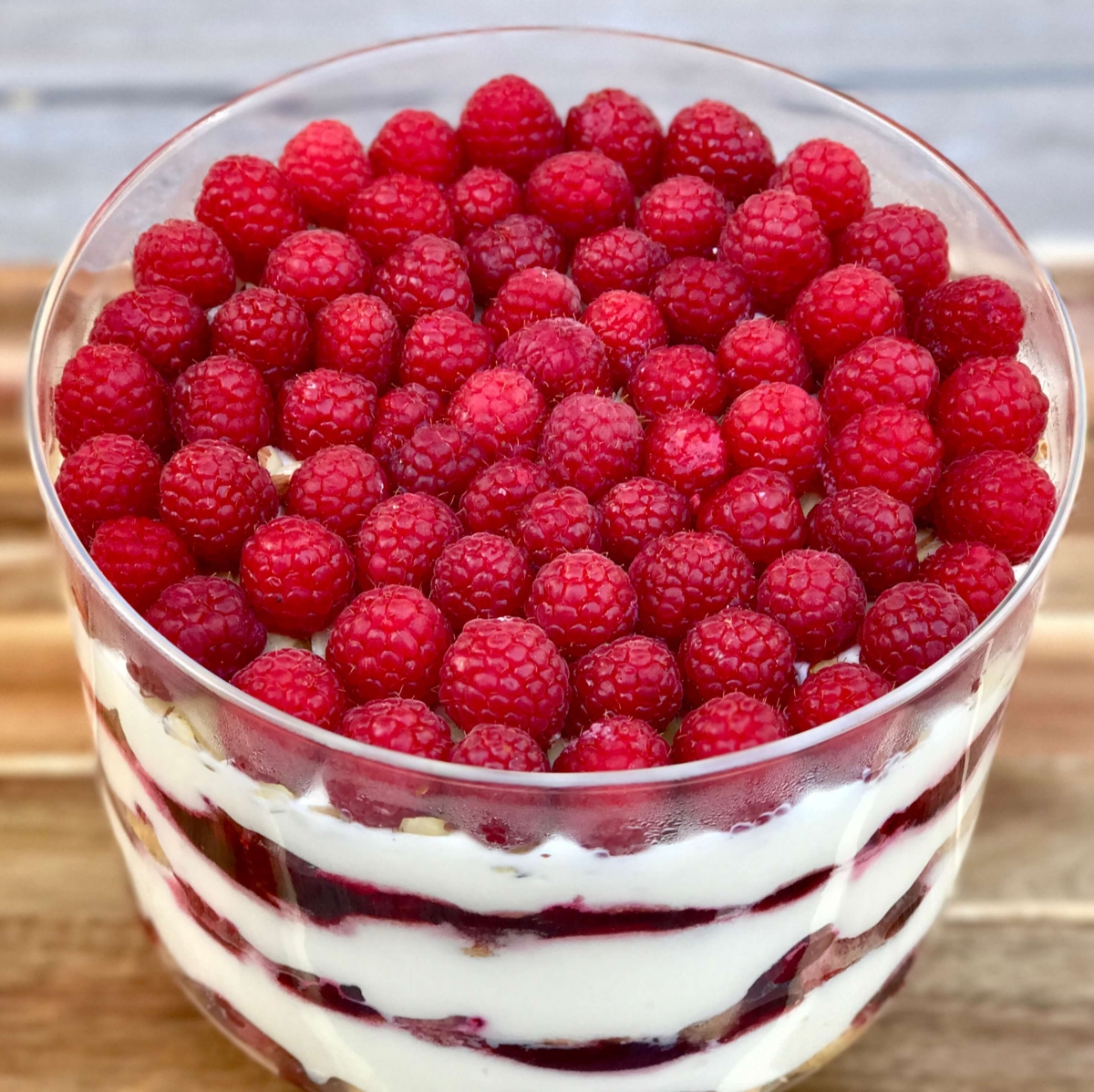 raspberry white chocolate trifle