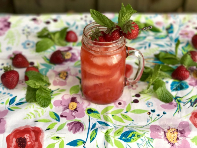 strawberry balsamic tequila sour