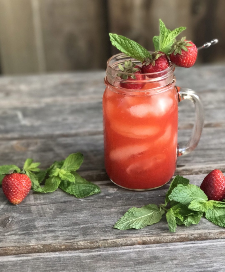 strawberry balsamic tequila sour