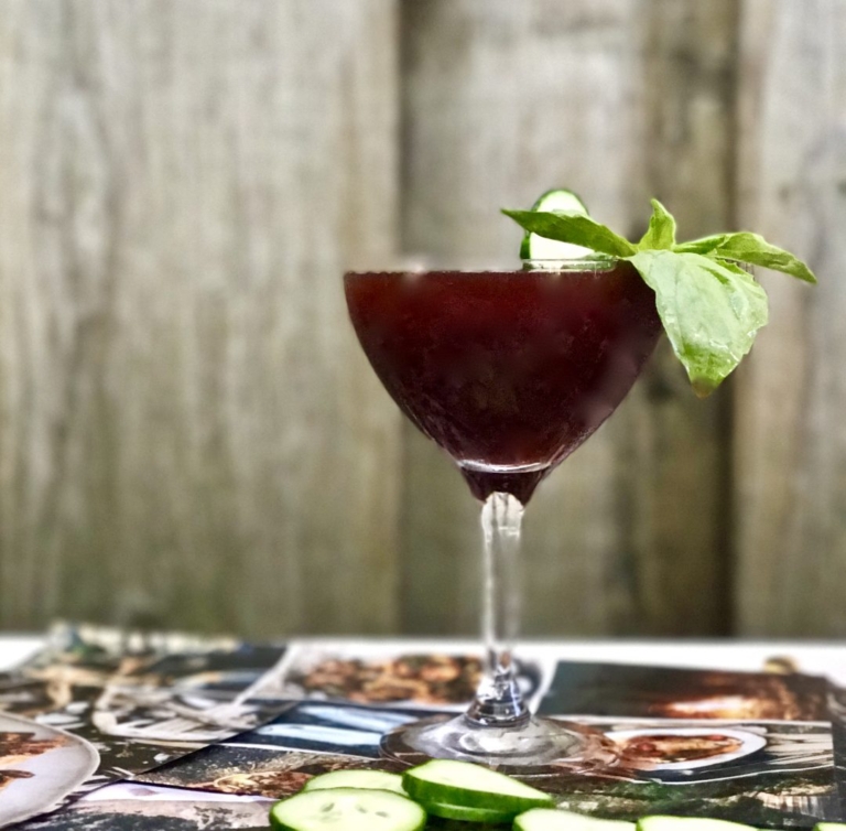 Lillet-basil cocktail