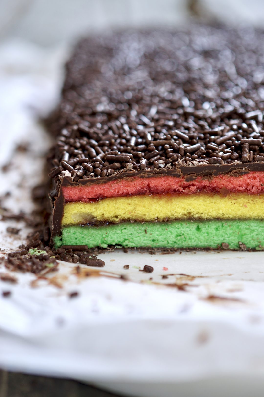 Cake-Like Italian Rainbow Flag Cookies - Simmer + Sauce