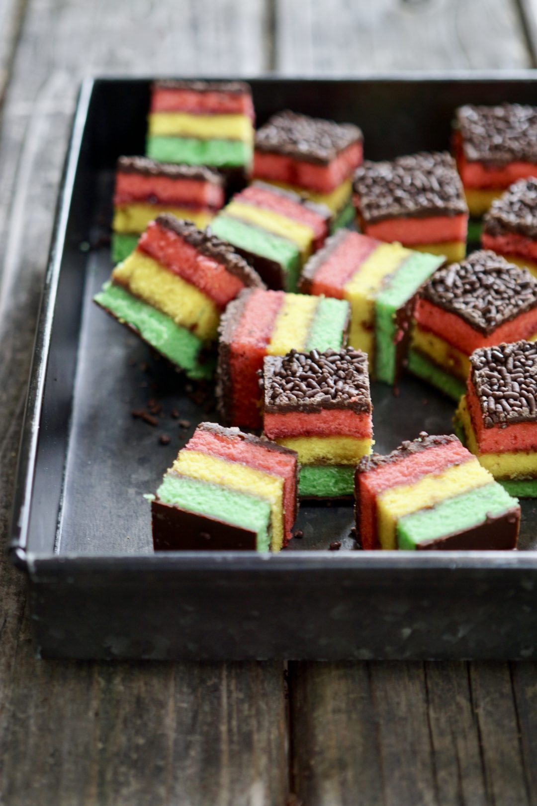 Cake Like Italian Rainbow Flag Cookies Simmer Sauce