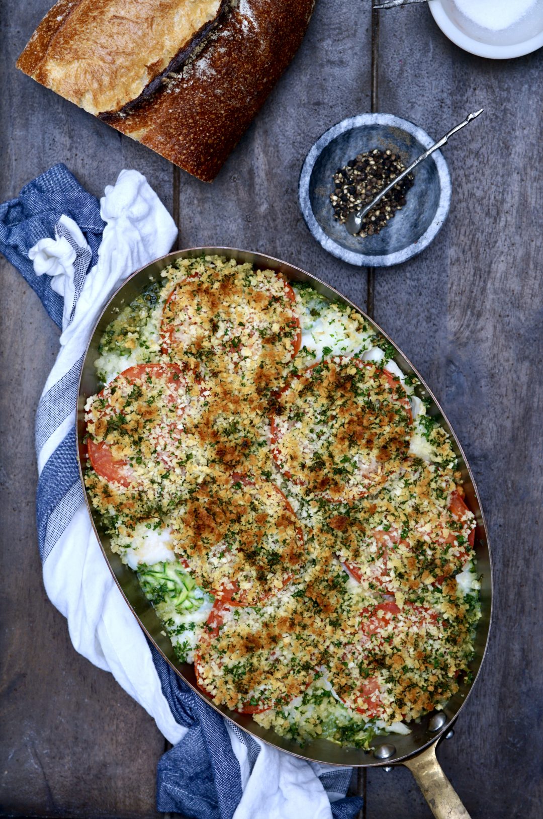 Gratin of Haddock With Zucchini And Tomato