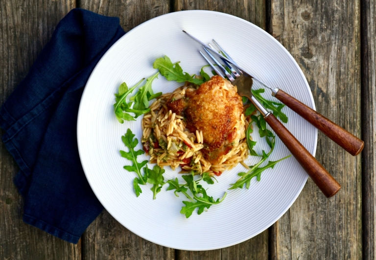 Chicken with orzo 