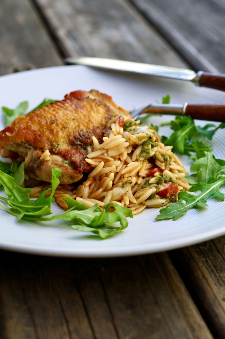 Chicken with orzo 