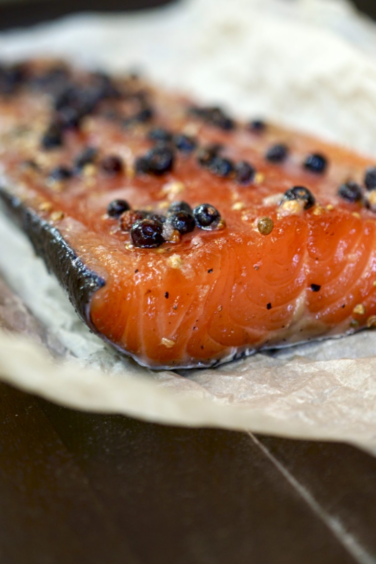 Scandinavian style cured salmon