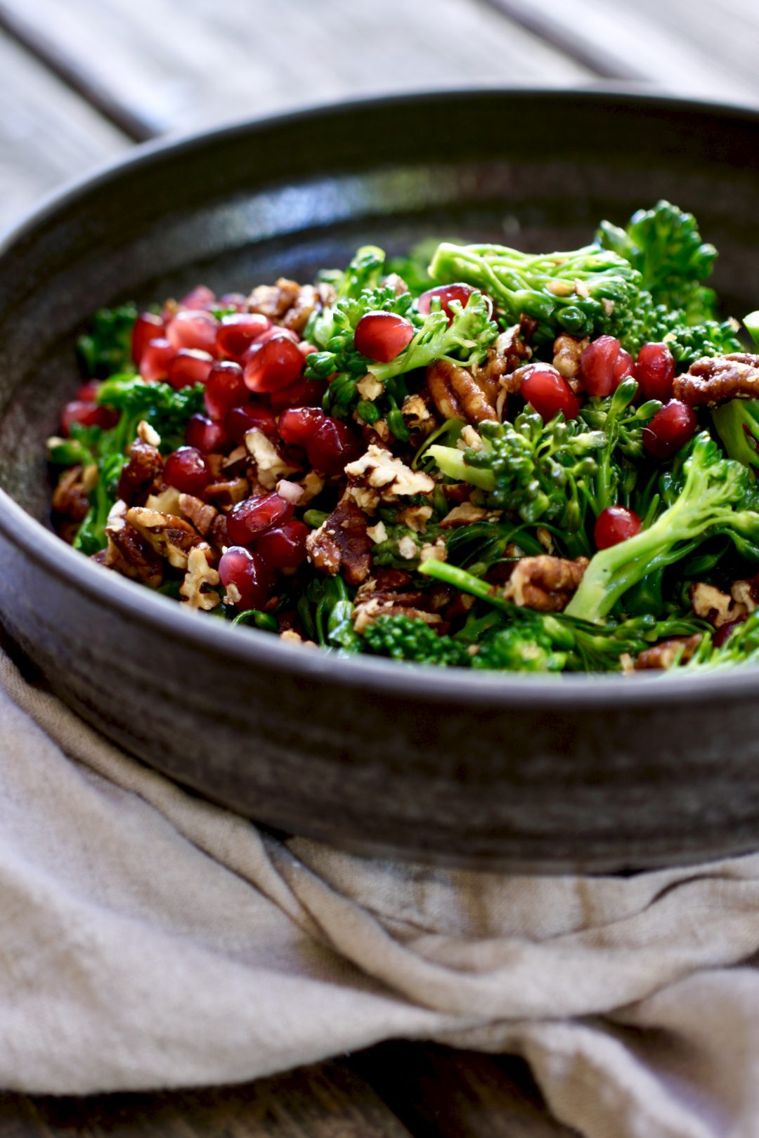 broccolini with candied pecans