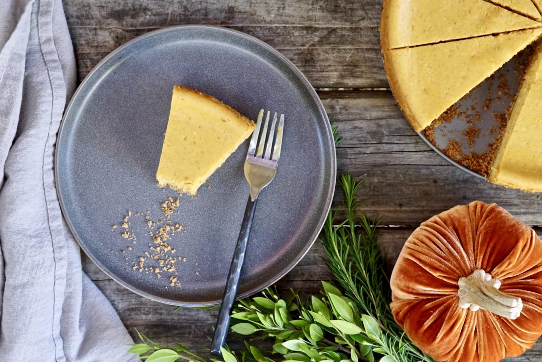 Pumpkin Cheesecake With A Pretzel-Graham Cracker Crust
