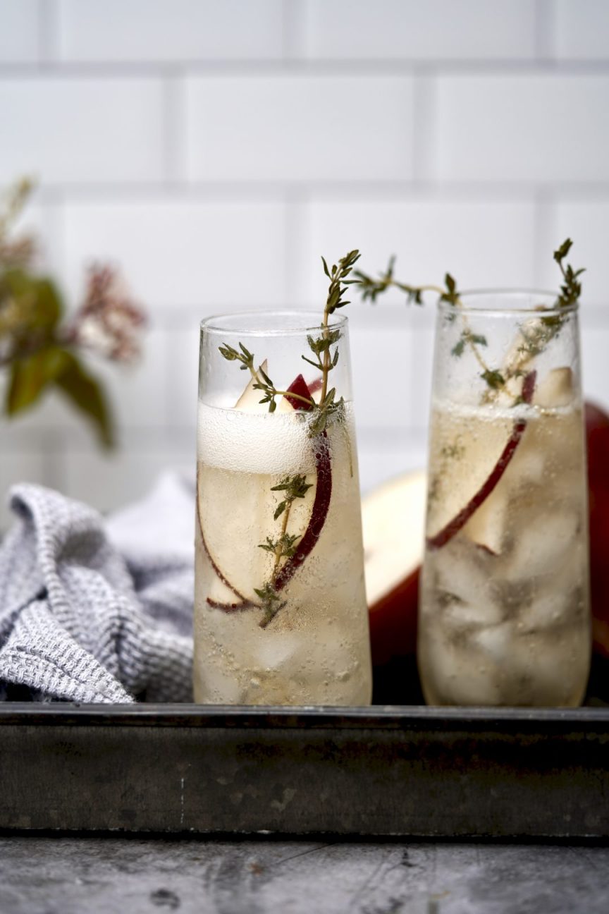 pear-thyme prosecco cocktail
