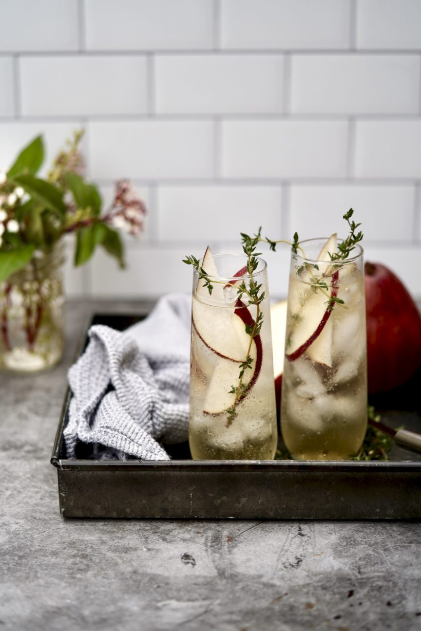 pear-thyme prosecco cocktail