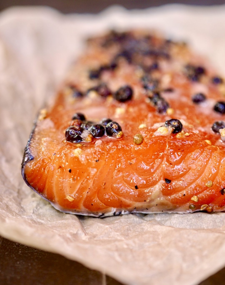 Scandinavian style cured salmon