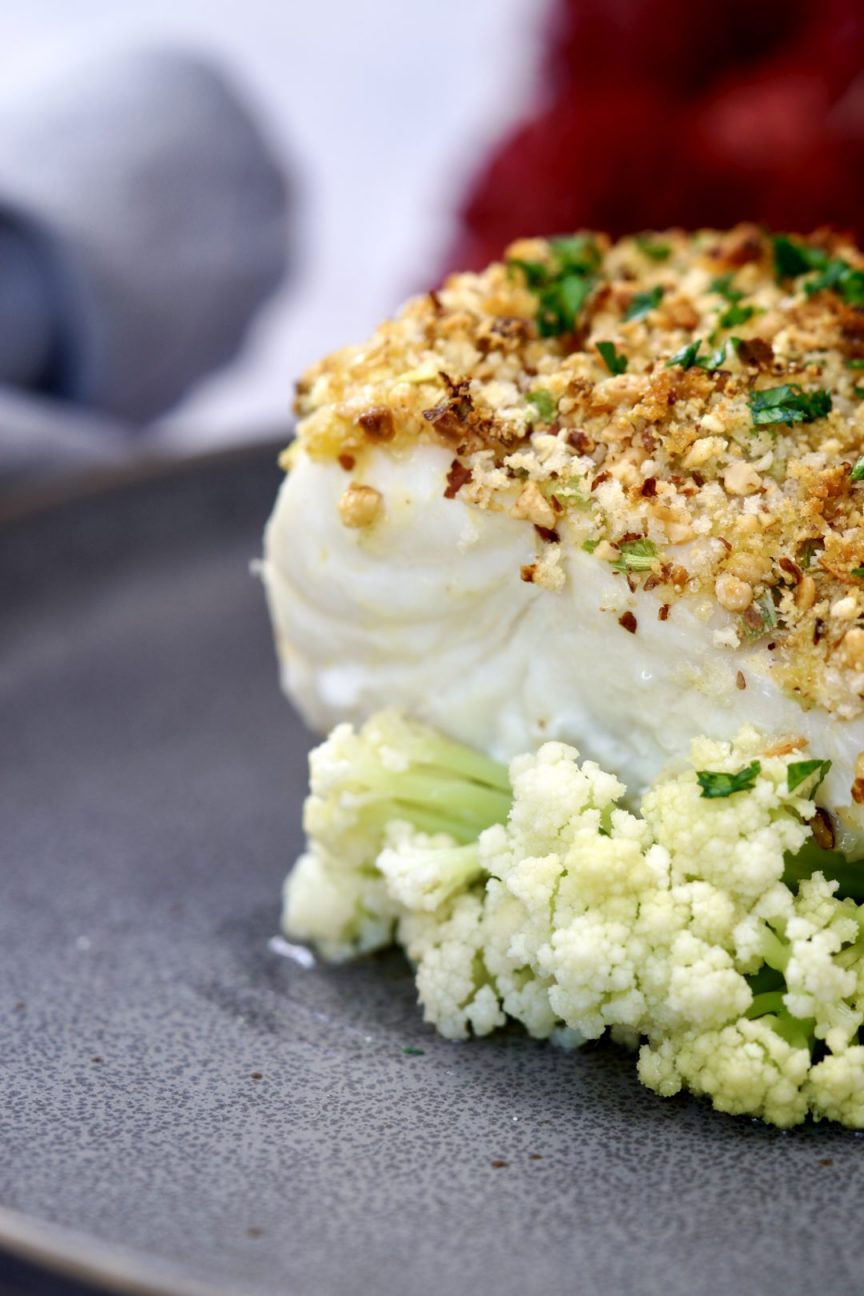 Crispy Almond Crusted Baked Ling Cod