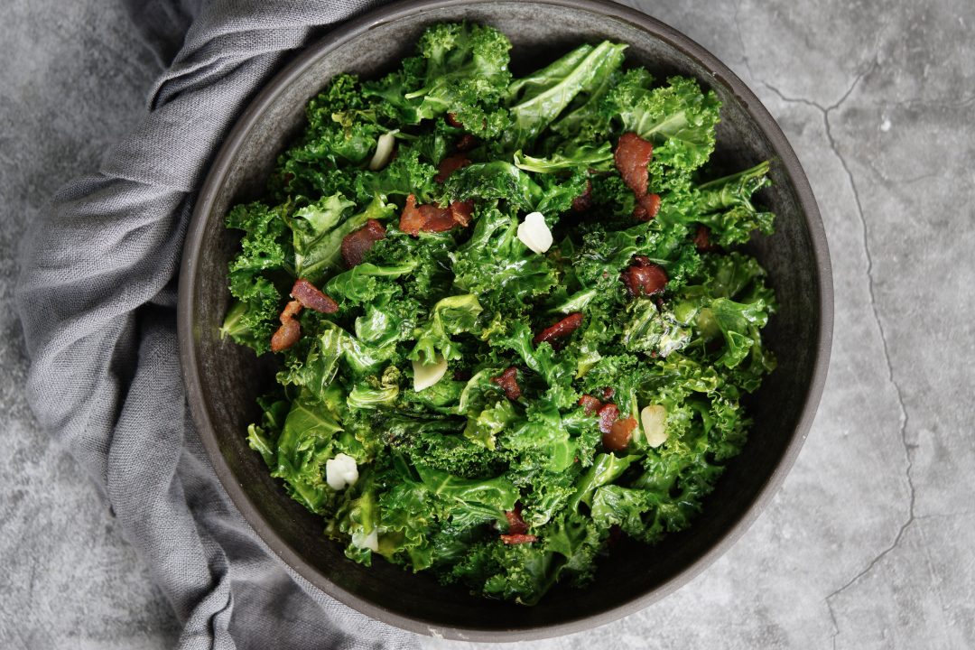Wilted Kale With Bacon and Garlic