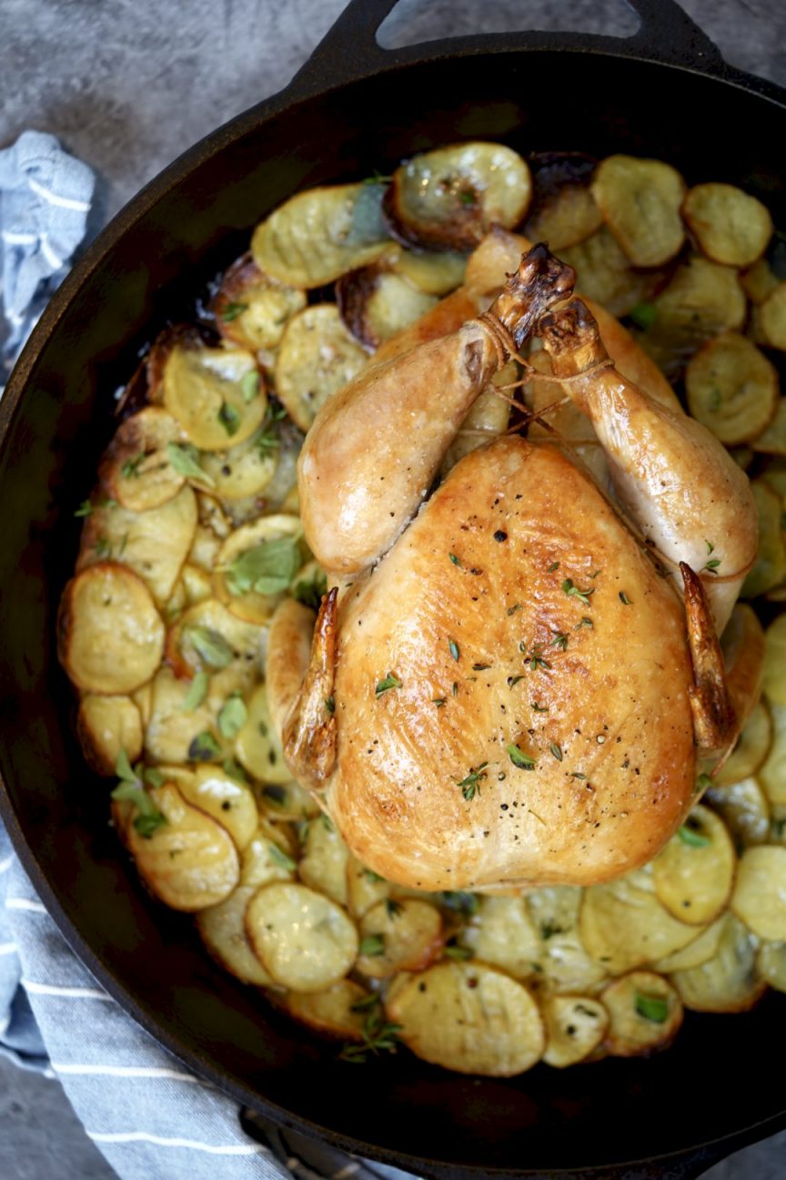 cast iron chicken with potatoes