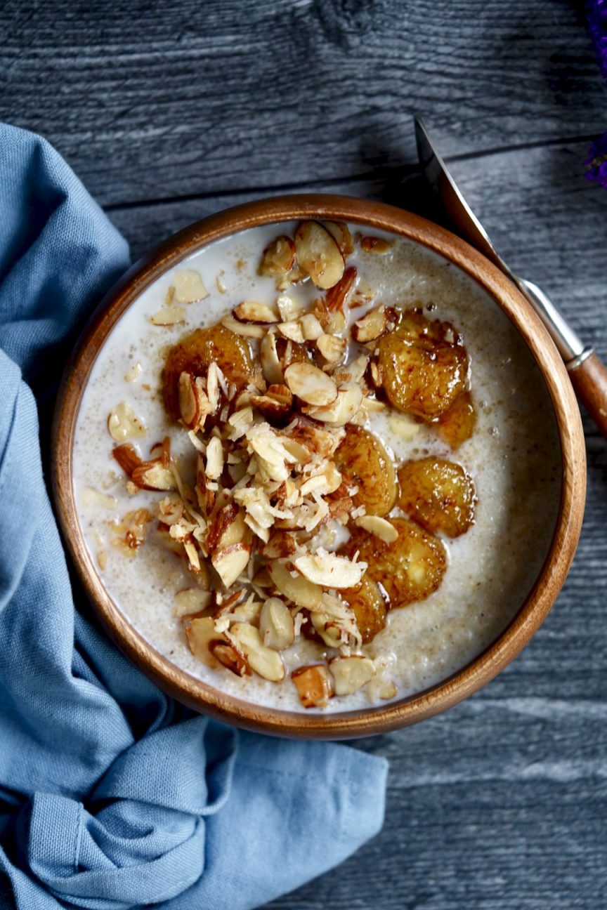 Creamy Fonio Cereal With Caramelized Bananas – SIMMER + SAUCE