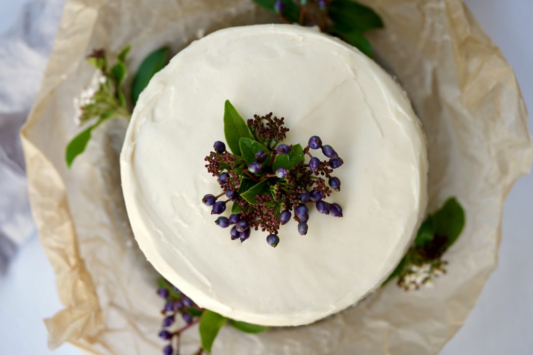 Apple And Olive Oil Semi-Naked Cake With Maple Frosting