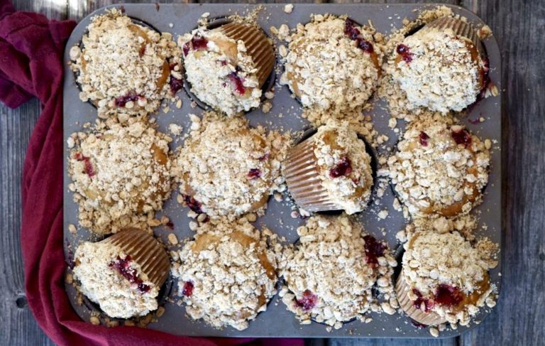 cranberry-oatmeal muffins