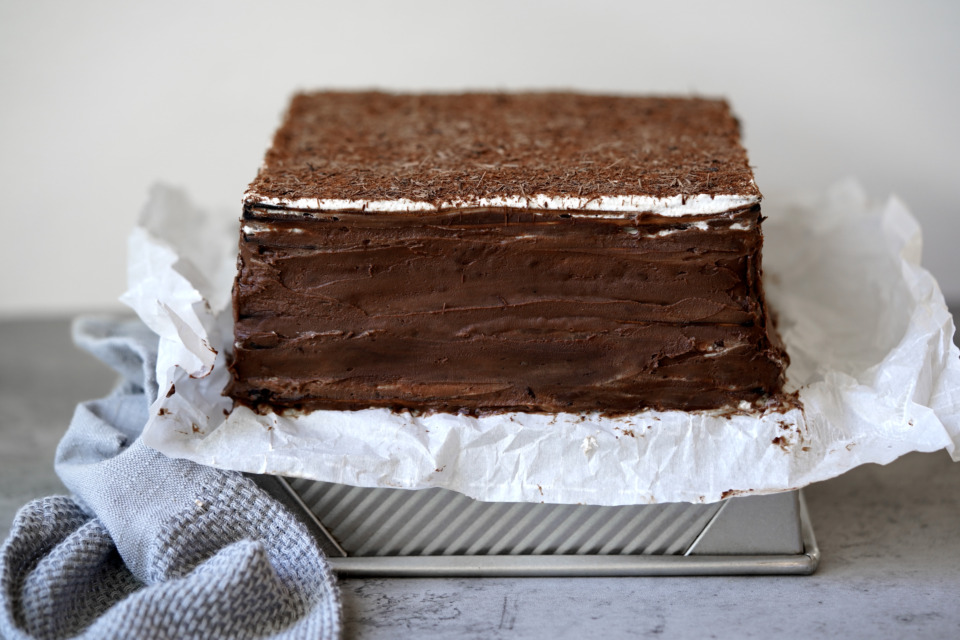 Chocolate Matzo Icebox Cake