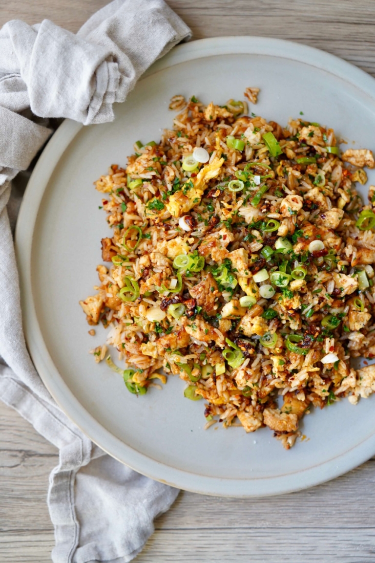 tofu chile crisp rice