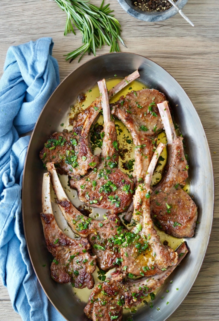 garlic butter lamb chops