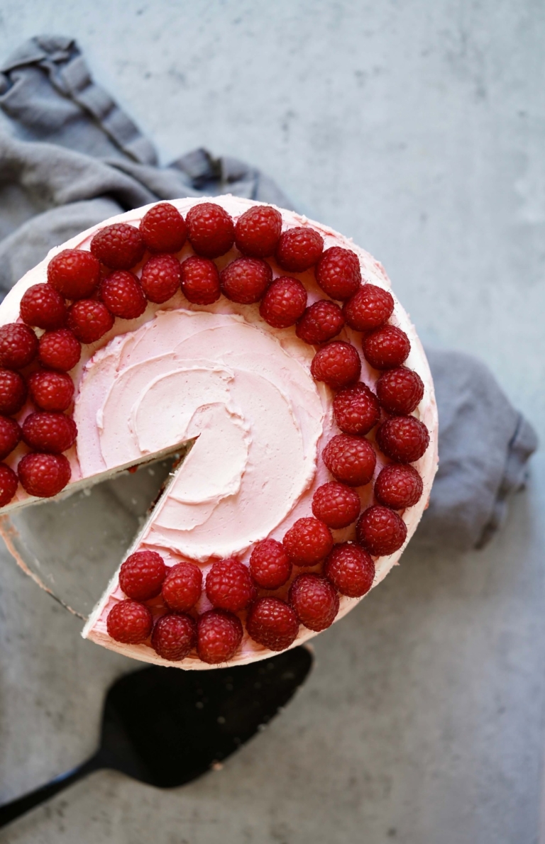 white chocolate raspberry cake