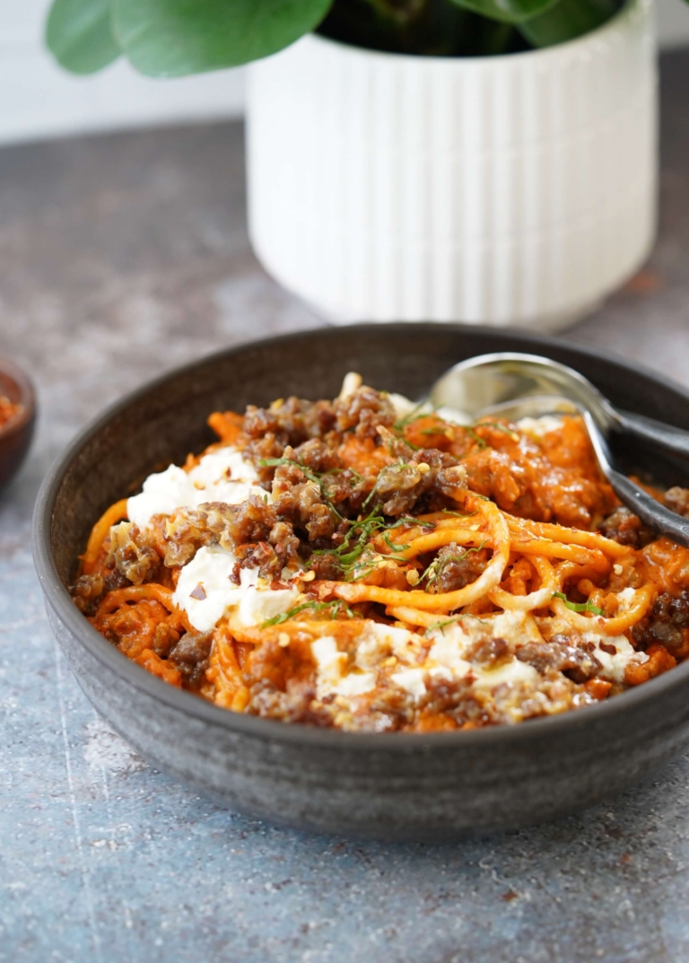 bucatini with sausage