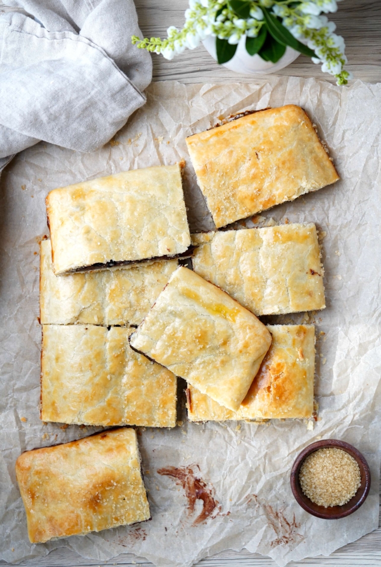 chocolate rugelach bars