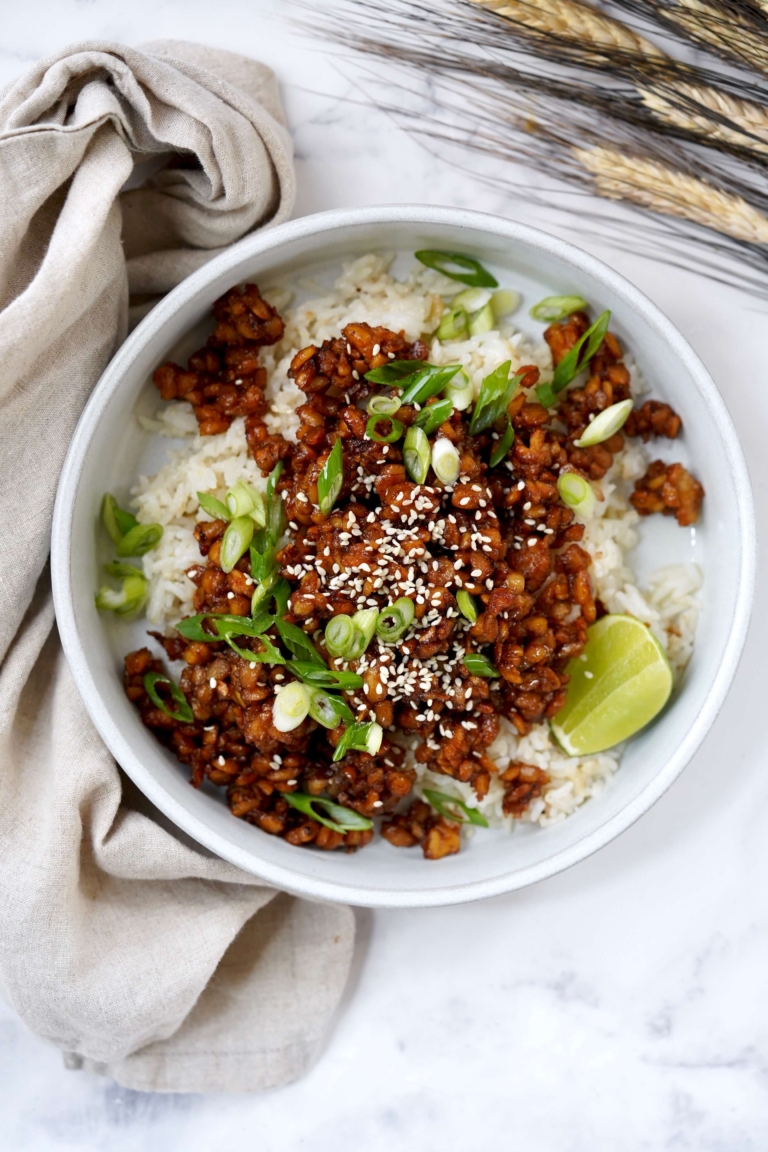 tempeh with coconut-lime rice