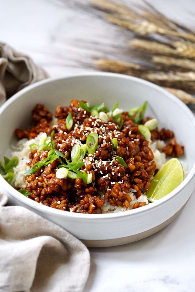 tempeh with coconut-lime rice