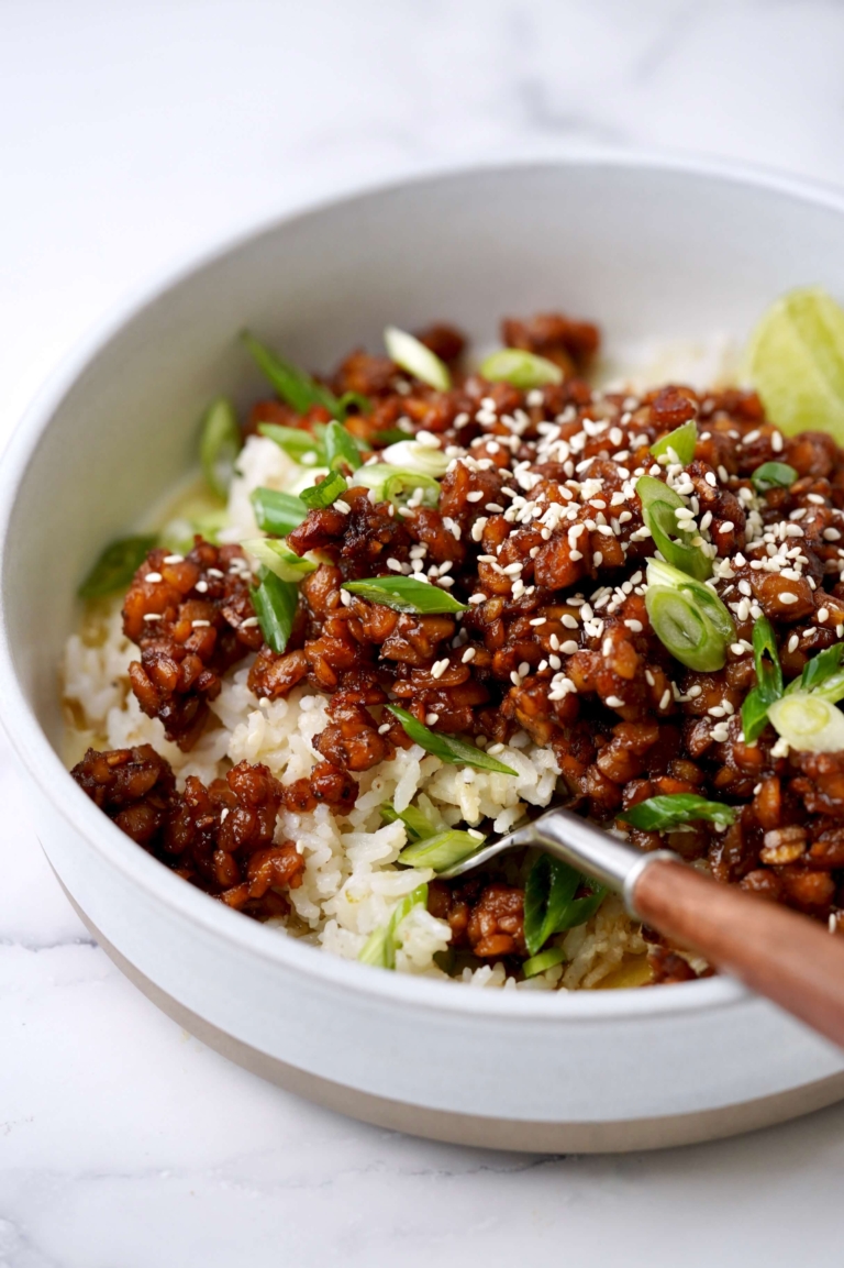 tempeh with coconut-lime rice