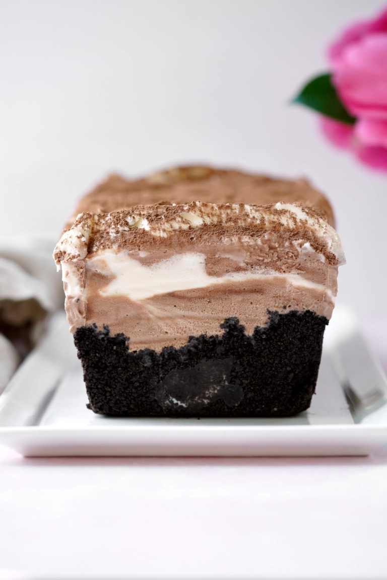 no-bake frozen marbled cake