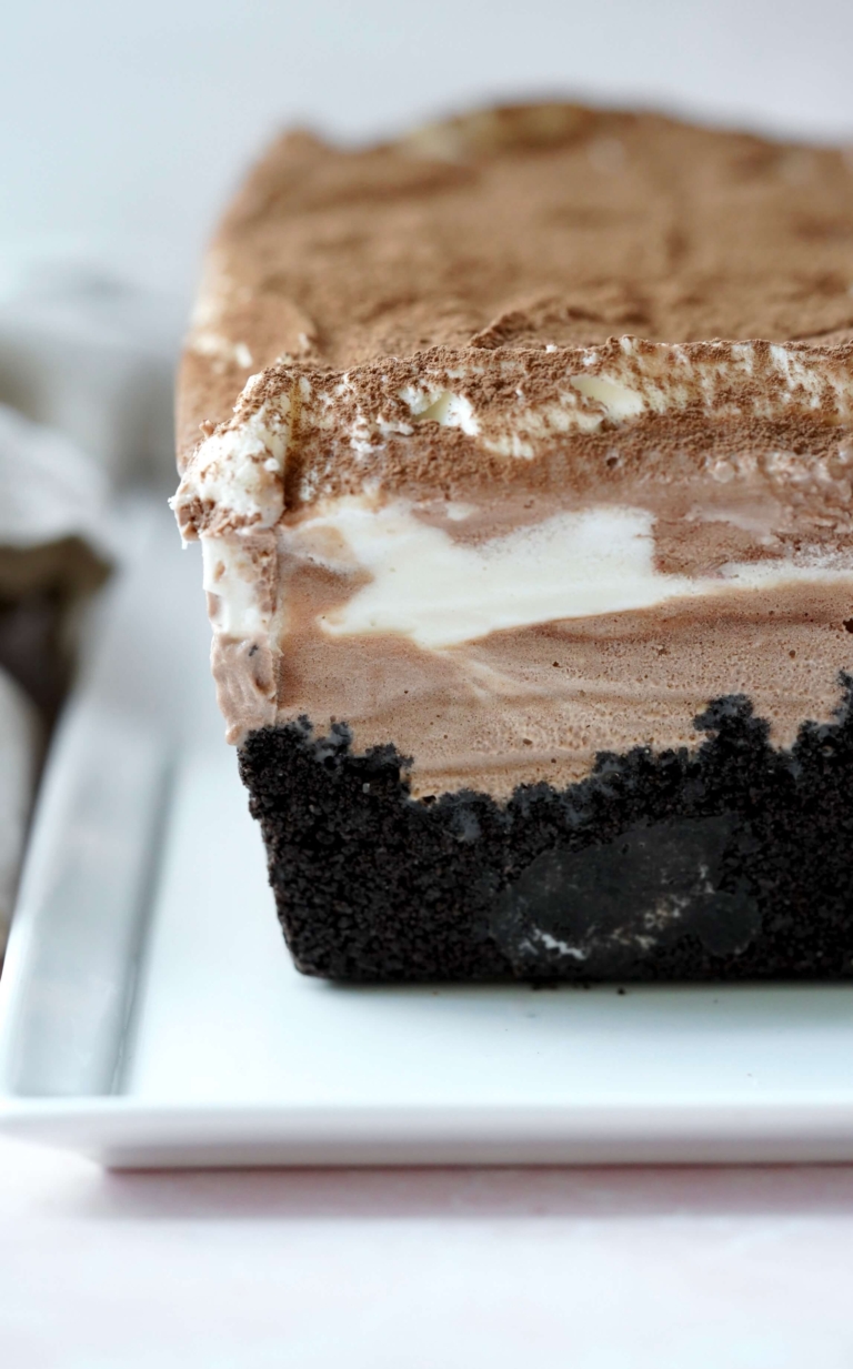 no-bake frozen marbled cake