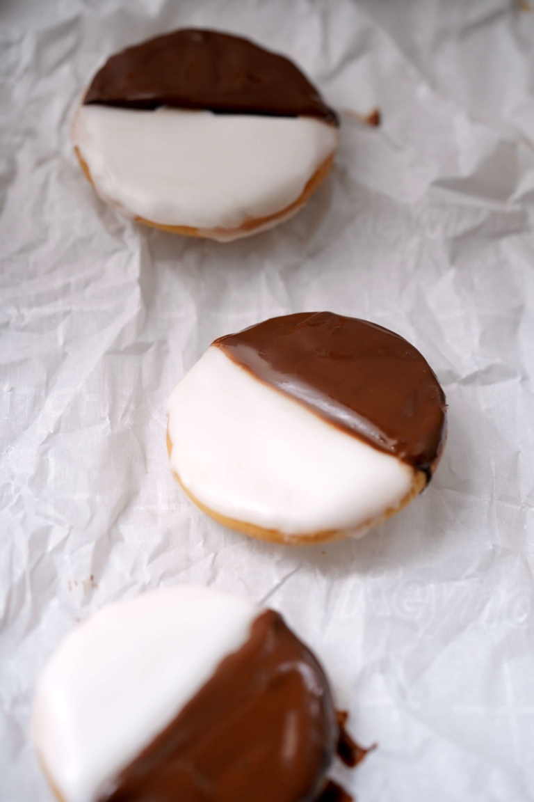 black and white cookies