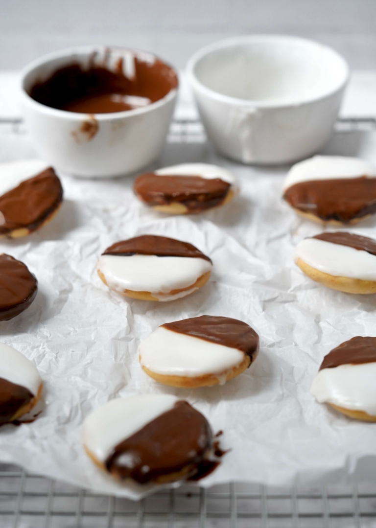 black and white cookies
