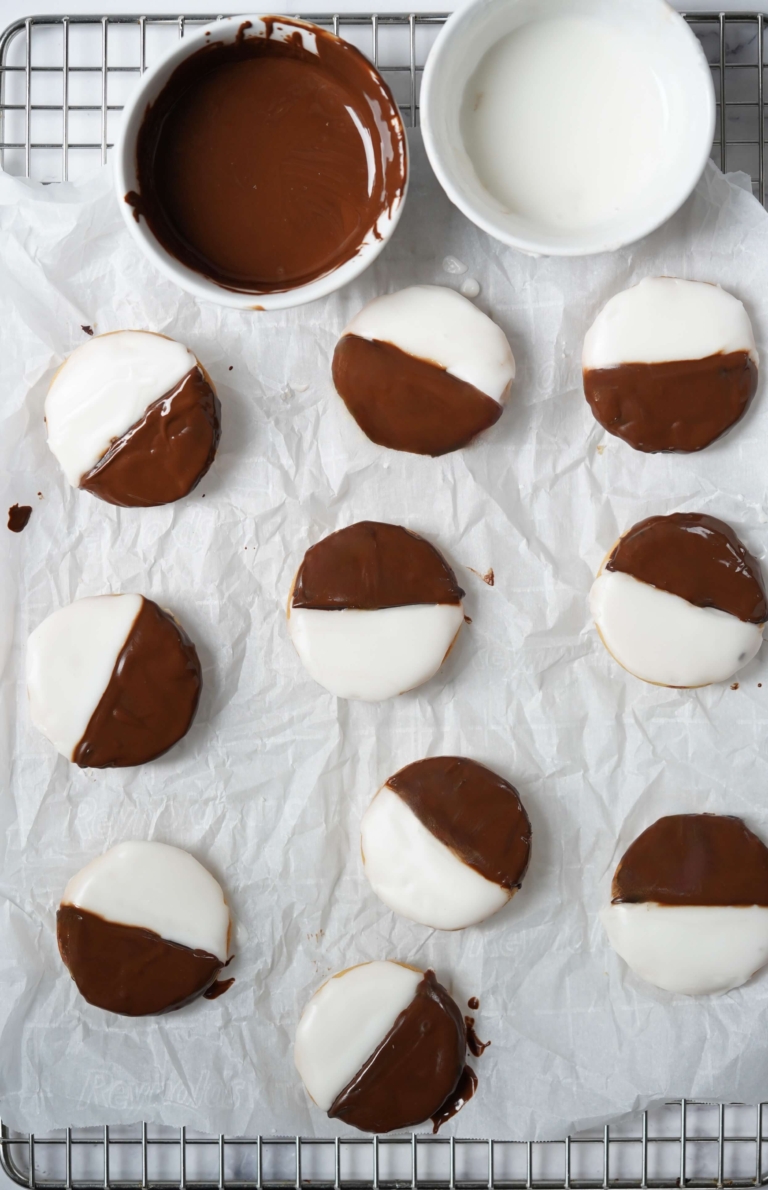 black and white cookies