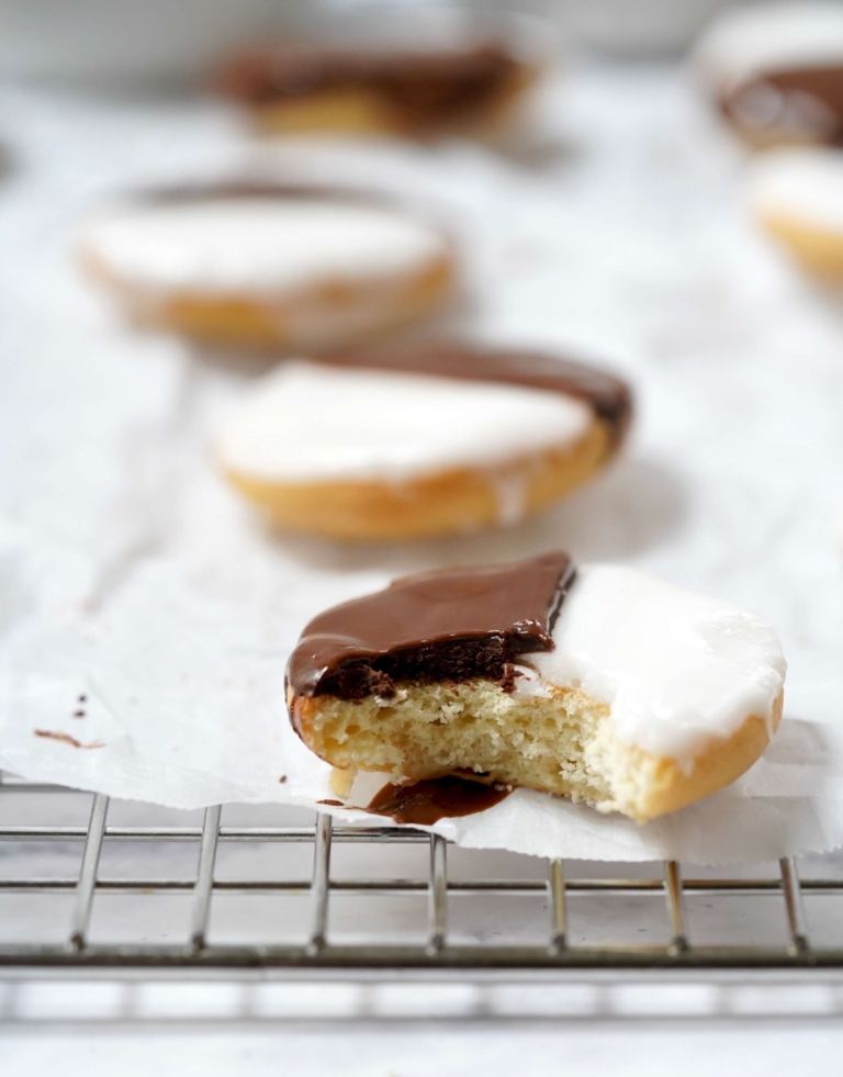 black and white cookies
